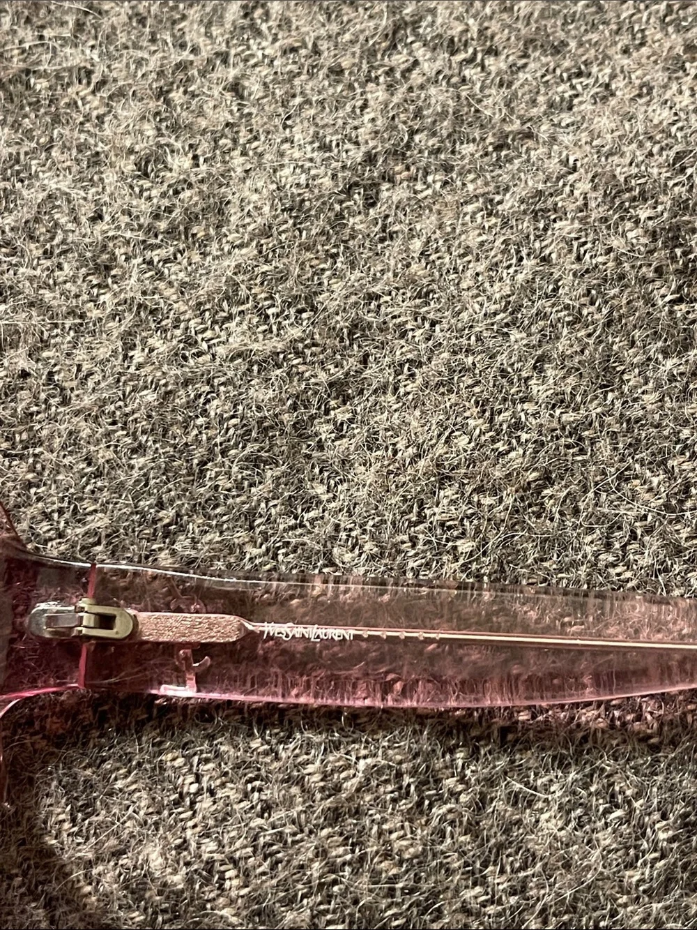 YSL Women Sunglasses (1998) Translucent Pink Yves Saint Laurent Vintage 1990s